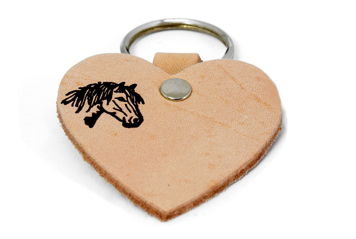 Herzschlüsselanhänger aus Leder - Ponny