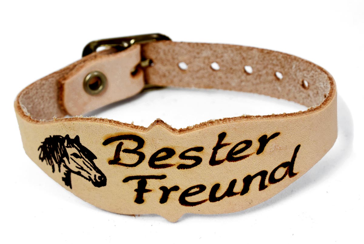 Lederarmband gezackt - Ponykopf 