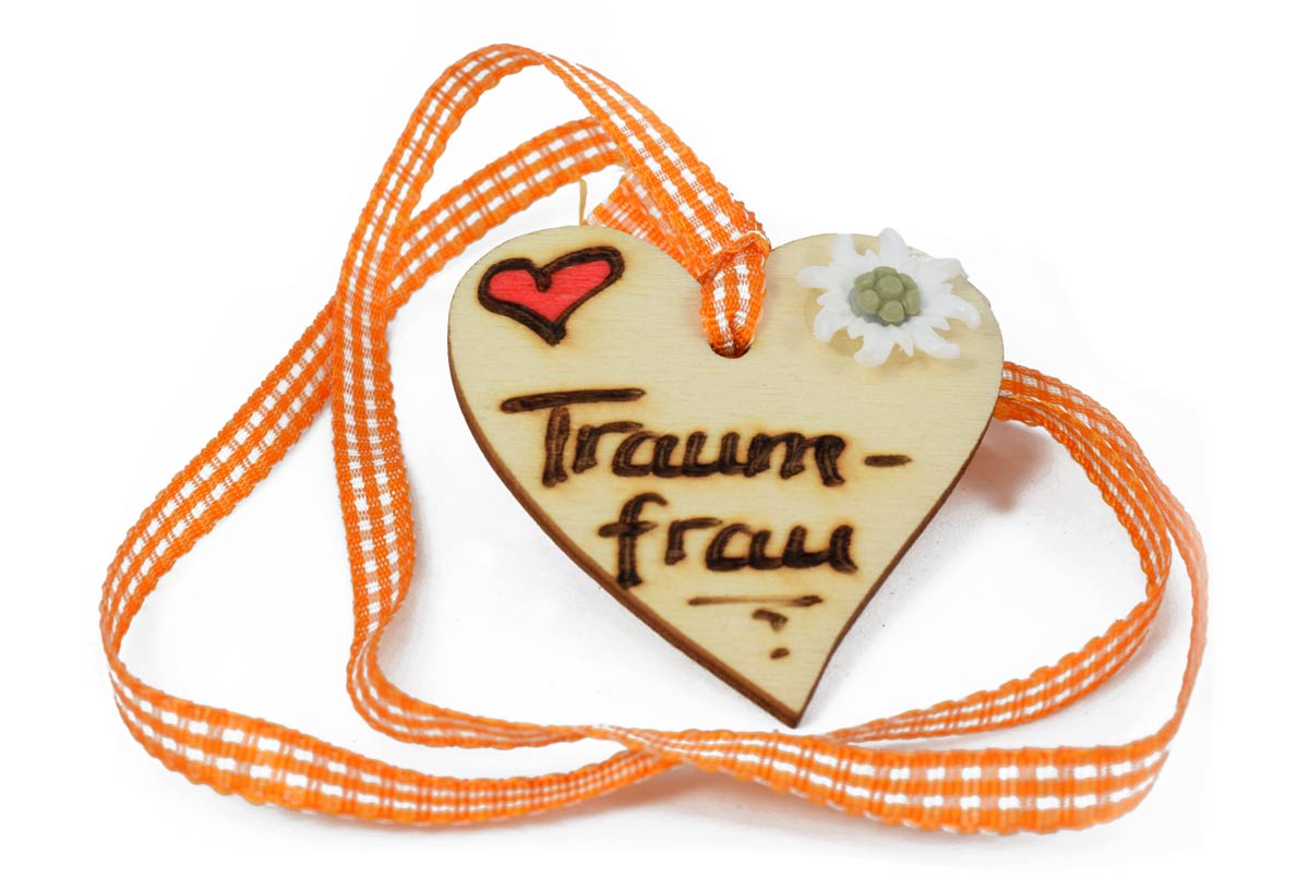 Dirndlketten mit Holzanhänger in Herzform