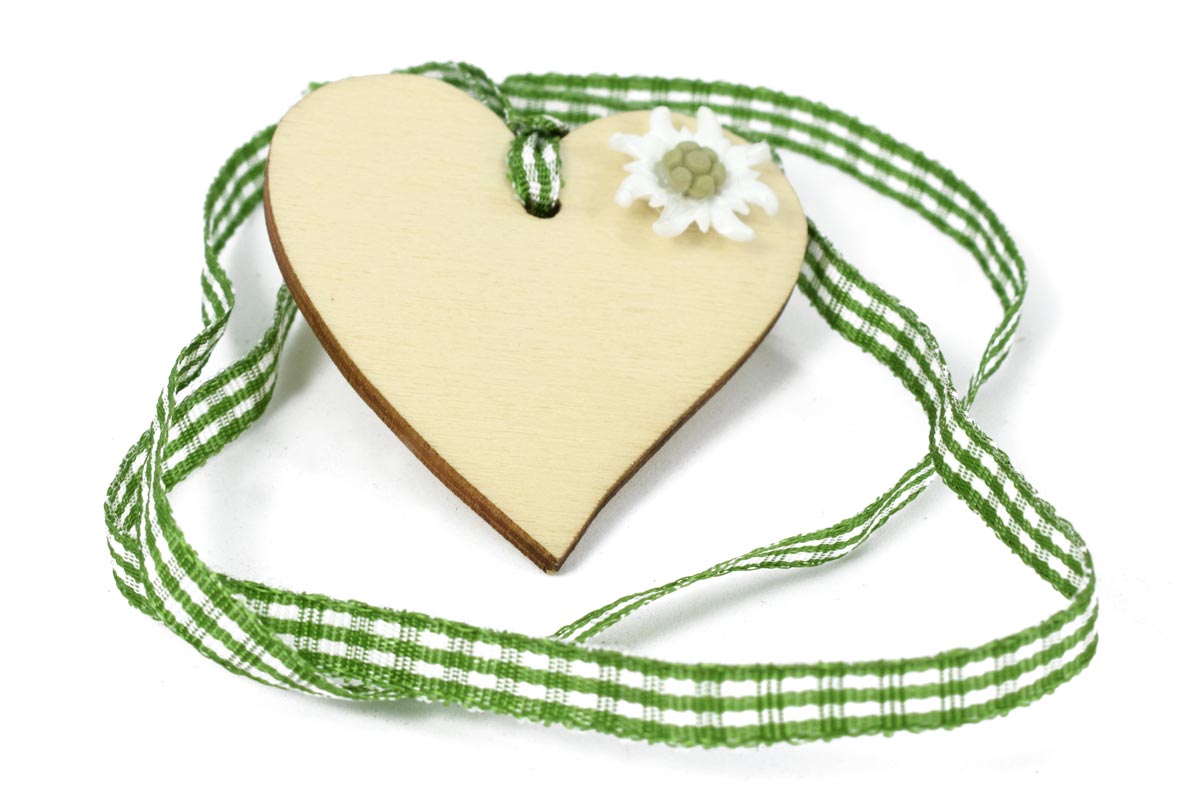 Dirndlketten mit Holzanhänger in Herzform