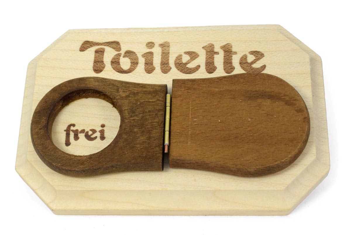 WC-Türschild - Holz, rechteckig 
