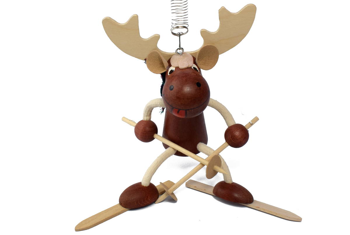 Schwingfigur - Hirsch mit Ski