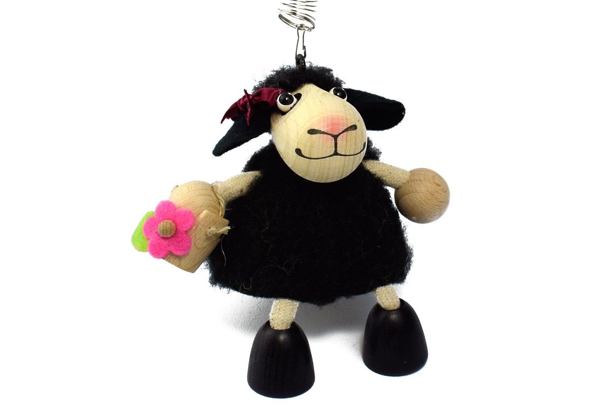 Schwingfigur - Lammmädchen (schwarz)