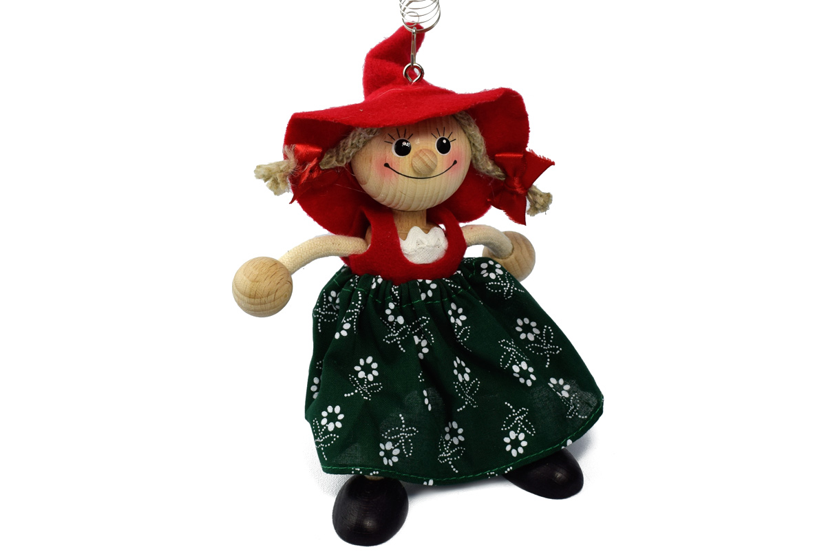 Schwingfigur - Tirolerin (rot/ grün) 