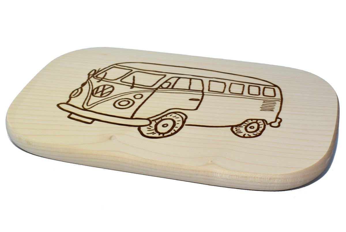 Brotzeitbrett Motiv "VW Bully"