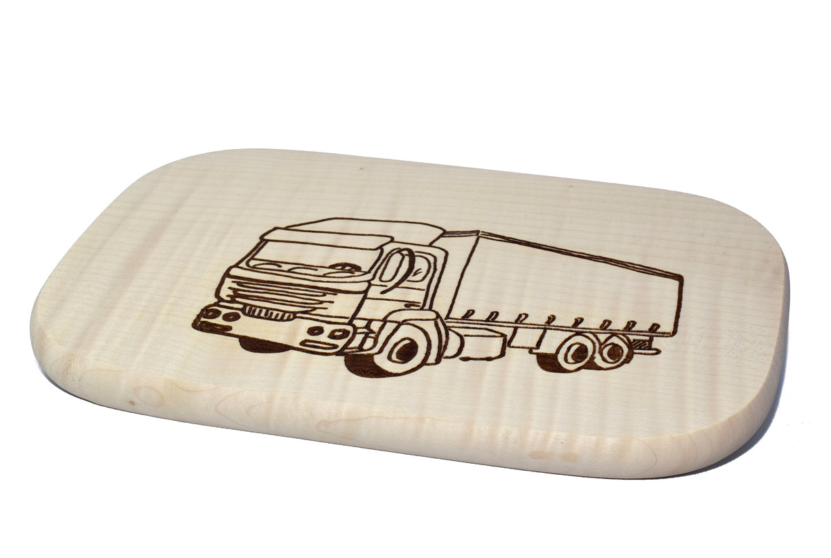 Brotzeitbrett Motiv "Lastwagen"