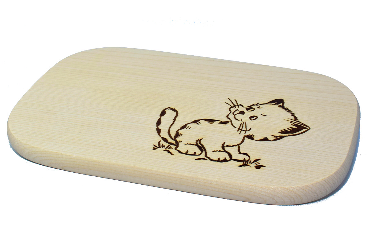 Brotzeitbrett Motiv "sitzende Katze"