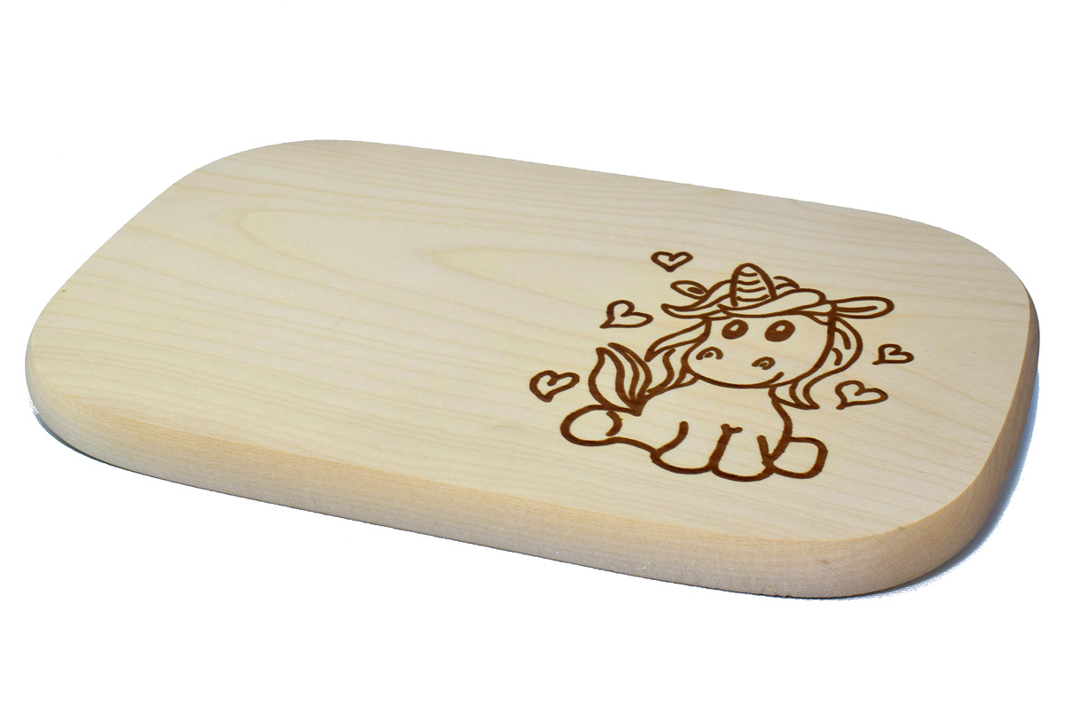 Brotzeitbrett Motiv "Einhorn"