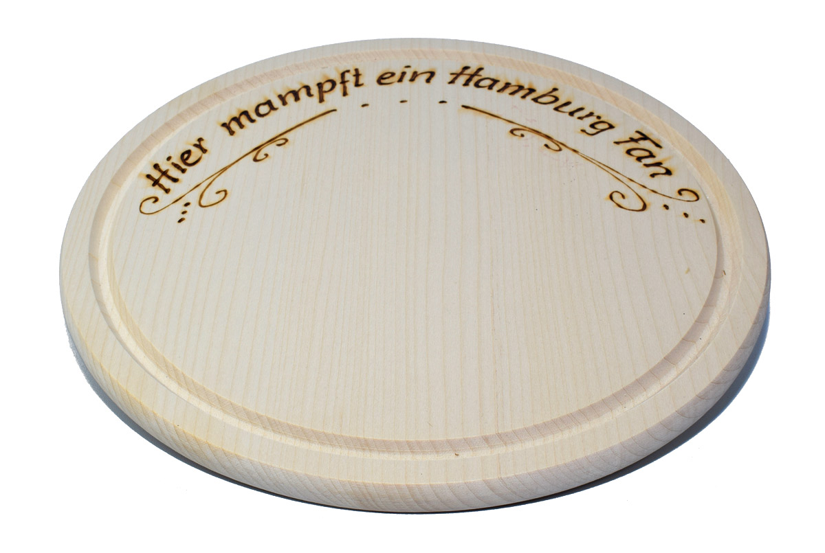 Brotzeitbrett - rund Fußballspruch