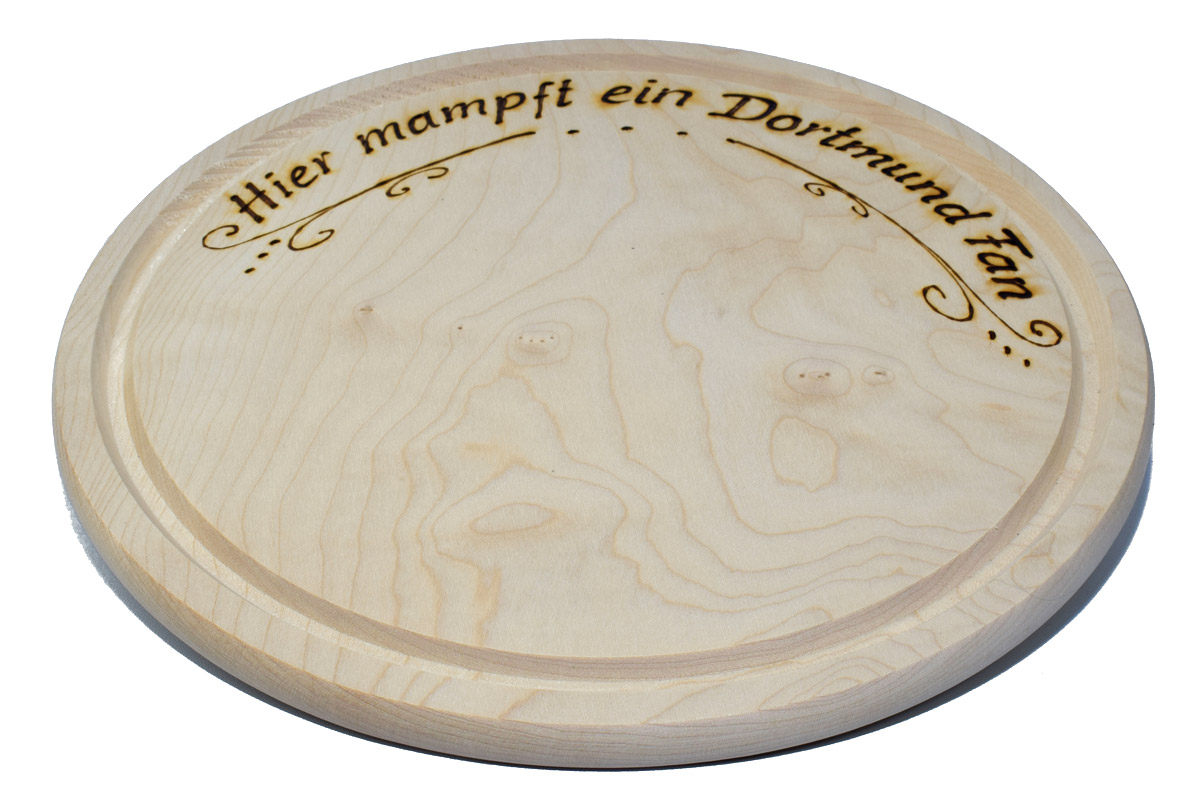 Brotzeitbrett - rund Fußballspruch