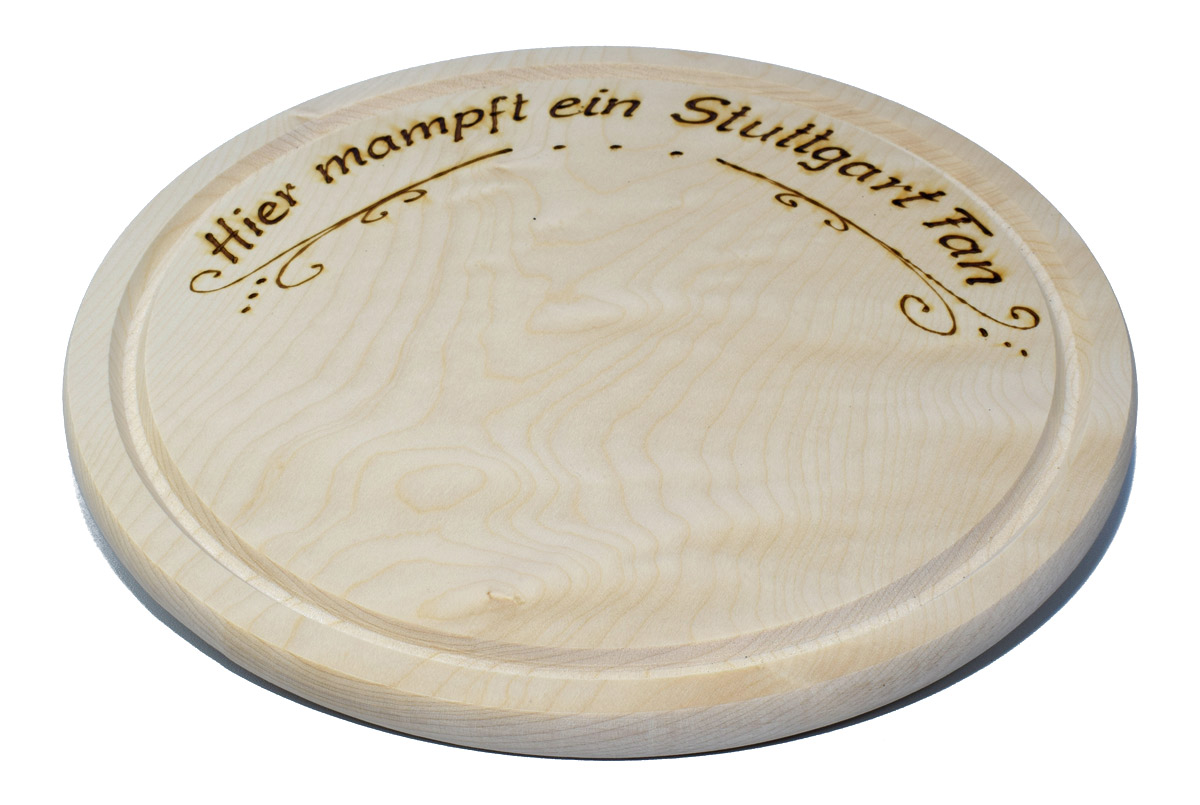 Brotzeitbrett - rund Fußballspruch